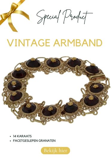 Vintage gouden armband dames met edelstenen